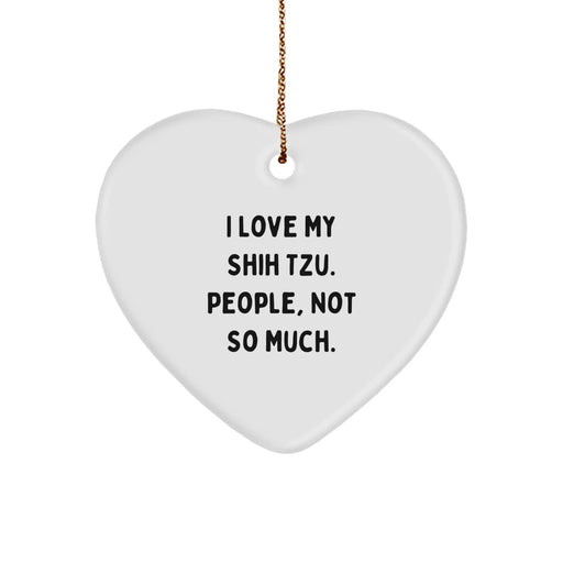 Funny Shih Tzu Dog Lovers Gifts from Friends and Family, Heart Ornament for Christmas Unique Presents - Image 1