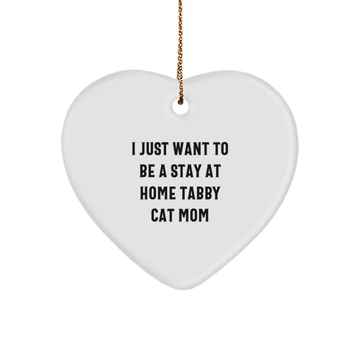 Funny Tabby Cat Heart Ornament Gifts from Mom, Gifts for Tabby Cat Lovers at Christmas Unique - Image 1