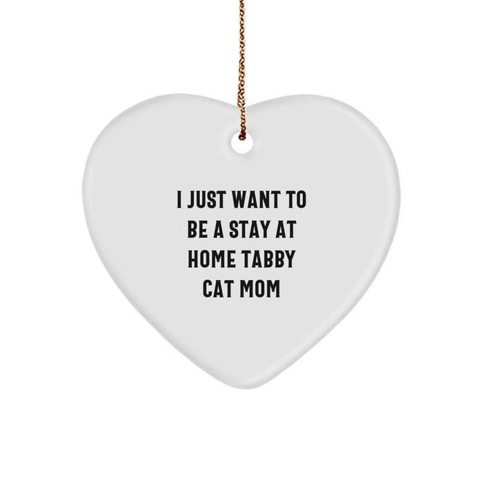 Funny Tabby Cat Heart Ornament Gifts from Mom, Gifts for Tabby Cat Lovers at Christmas Unique - Image 1