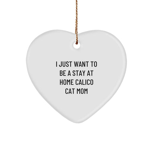 Funny Calico Cat Mom Heart Ornament Gifts from Family for Christmas - Image 1