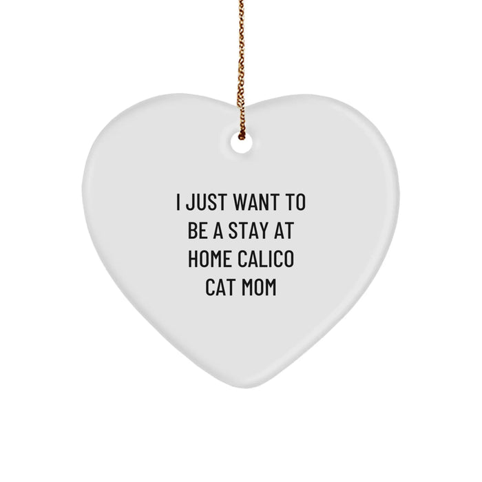 Funny Calico Cat Mom Heart Ornament Gifts from Family for Christmas - Image 1