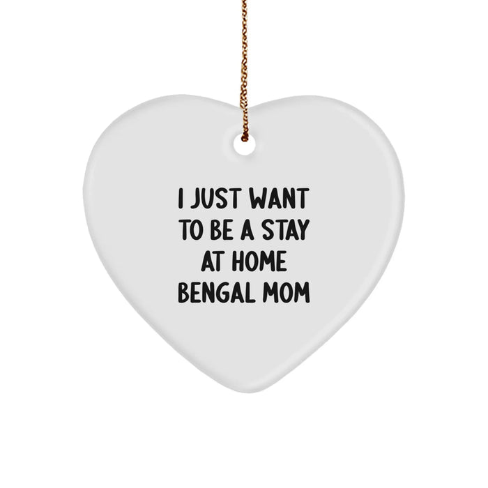 Bengal Cat Mom Heart Ornament Gifts from Family for Christmas - Funny Quote Home Decor - Image 1