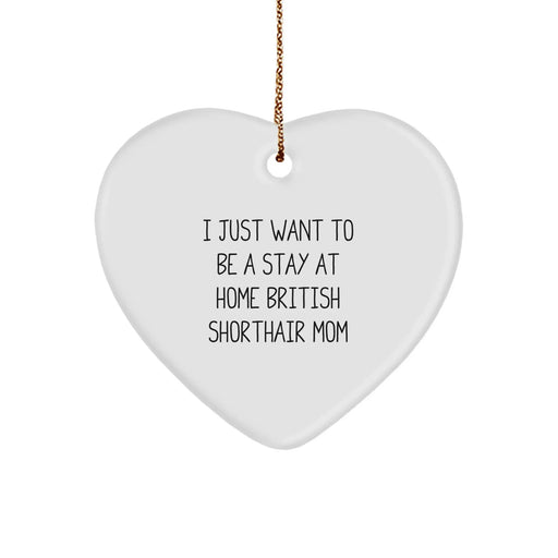 British Shorthair Cat Mom Funny Christmas Heart Ornament Gifts from Family for Men and Women Friends - Image 1