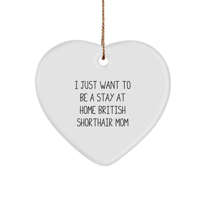 British Shorthair Cat Mom Funny Christmas Heart Ornament Gifts from Family for Men and Women Friends - Image 1