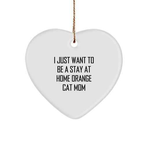 Funny Orange Cat Gifts, Heart Ornament for Orange Cat Mom, Gifts from Women, Gifts for Orange Cat Lover, Orange Cat Christmas Unique Gifts - Image 1