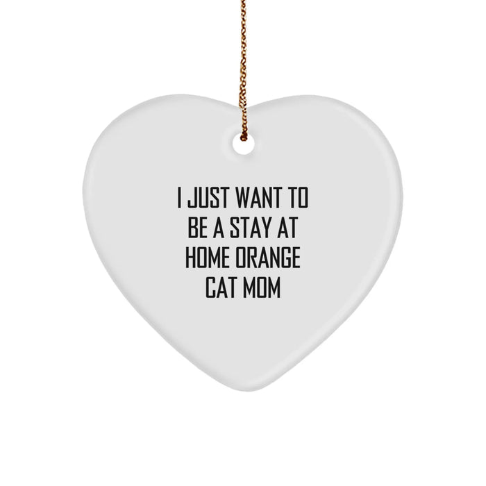 Funny Orange Cat Gifts, Heart Ornament for Orange Cat Mom, Gifts from Women, Gifts for Orange Cat Lover, Orange Cat Christmas Unique Gifts - Image 1