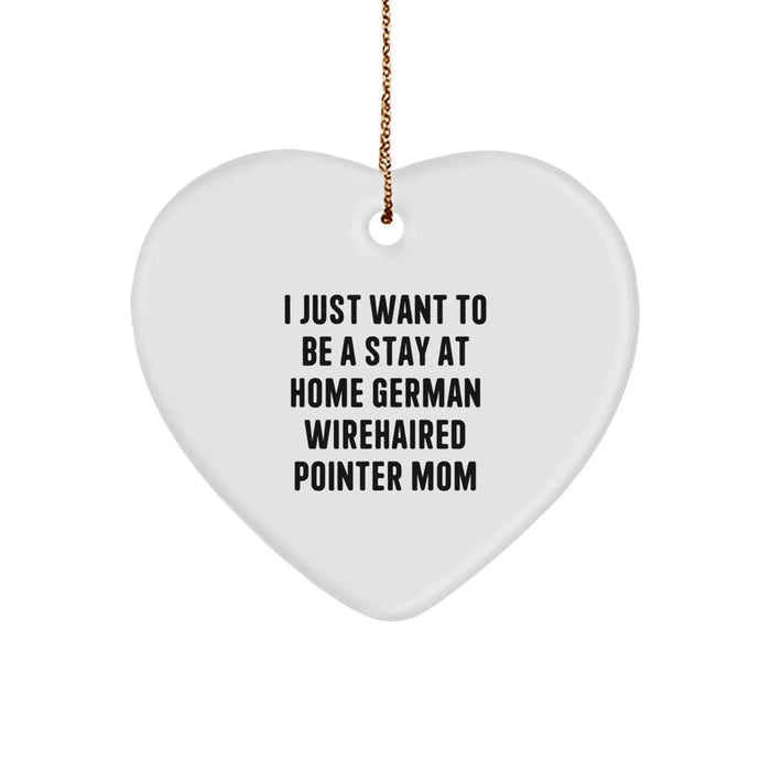 German Wirehaired Pointer Dog Mom Heart Ornament Funny Gift from Family for Christmas Unique - Image 1
