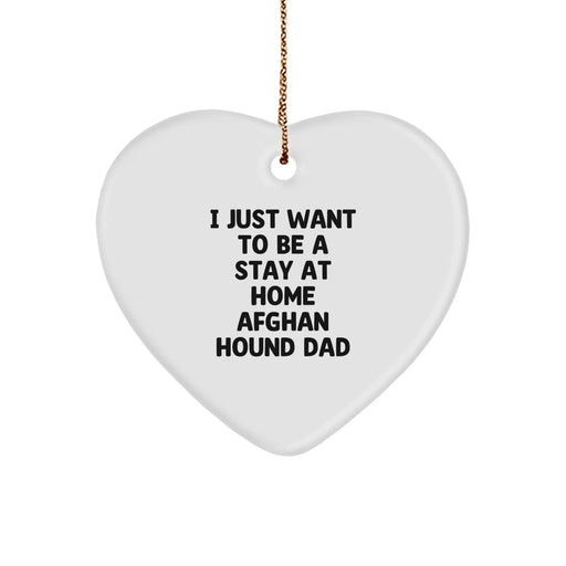 Funny Afghan Hound Dog Lover Gifts from Dad to Friends for Christmas Unique Heart Ornament - Image 1