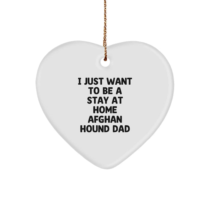 Funny Afghan Hound Dog Lover Gifts from Dad to Friends for Christmas Unique Heart Ornament - Image 1