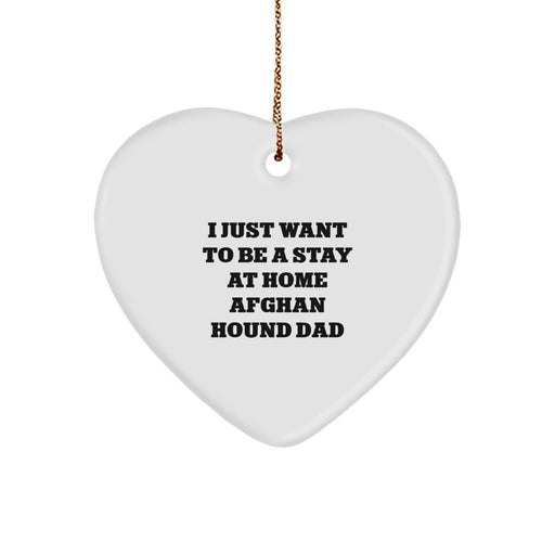 Funny Afghan Hound Dog Heart Ornament Gifts from Dad, Unique Christmas Decor for Afghan Hound Dog Lovers, Heart Shaped MDF with Sublimation Printing - Image 1