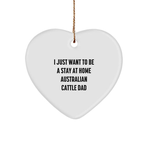 Funny Australian Cattle Dog Dad Heart Ornament Gifts for Him from Family, Perfect Christmas Unique Gifts for Australian Cattle Dog Lovers - Image 1