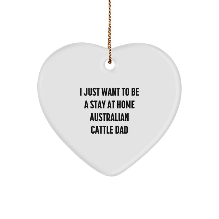 Funny Australian Cattle Dog Dad Heart Ornament Gifts for Him from Family, Perfect Christmas Unique Gifts for Australian Cattle Dog Lovers - Image 1