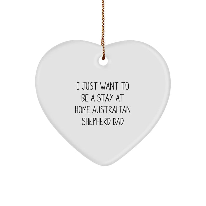 Australian Shepherd Dog Dad Gifts, Heart Ornament, Funny Christmas Unique Gifts from Men to Dad, Gifts for Australian Shepherd Dog Lovers - Image 1