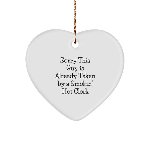Gifts for a Clerk, Funny Clerk Heart Ornament, Christmas Unique Gifts from Friends - Image 1