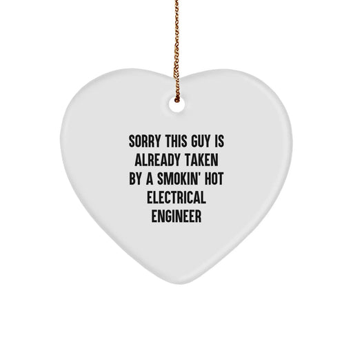 Funny Electrical Engineer Heart Ornament Gift for Men Woman Coworker Friend from Family - Christmas Unique Gifts - Image 1