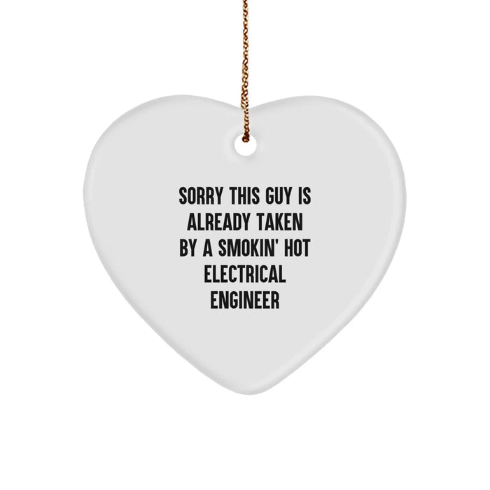 Funny Electrical Engineer Heart Ornament Gift for Men Woman Coworker Friend from Family - Christmas Unique Gifts - Image 1
