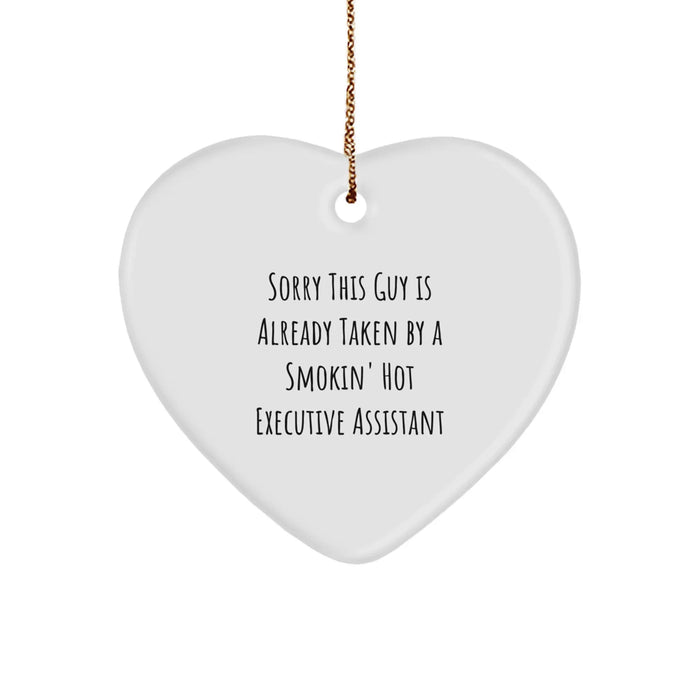 Funny Executive Assistant Gifts from Friends, Heart Ornament, Christmas Unique Gift for Smokin' Hot Executive Assistant Lover - Image 1