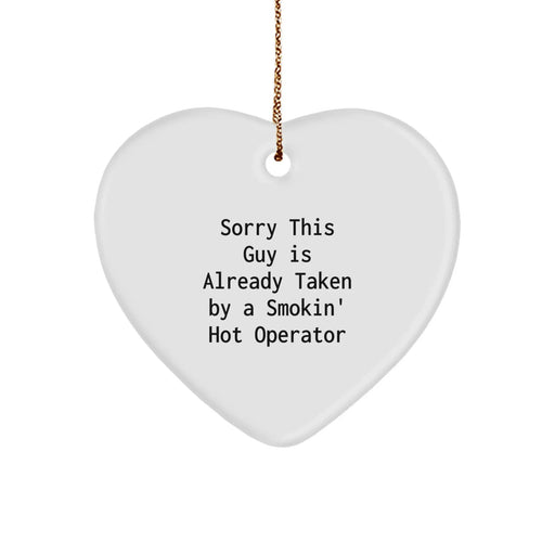 Funny Smokin' Hot Operator Heart Ornament Gifts from Friends for Operator - Image 1