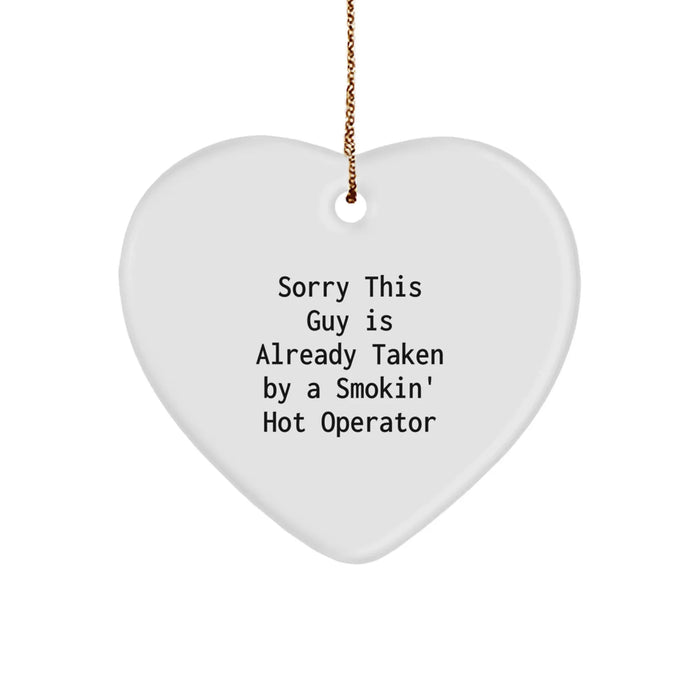 Funny Smokin' Hot Operator Heart Ornament Gifts from Friends for Operator - Image 1