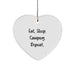 Camping Gifts from Friends and Family - Funny Heart Ornament for Christmas Unique Gifts - Eat. Sleep. Camping. Repeat. Motivational Camping Decoration - Image 1