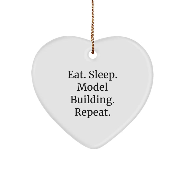 Funny Model Building Gifts for Model Building Enthusiasts - Eat. Sleep. Model Building. Repeat. Heart Ornament, Gifts from Family for Model Building Lovers, Christmas Unique Gifts - Image 1