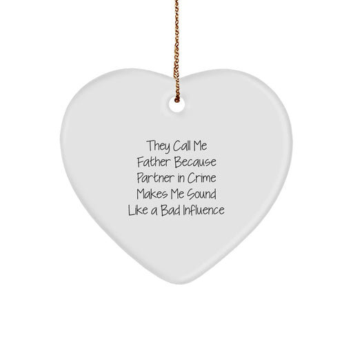 Funny Father Heart Ornament Gifts from Men to Husband Dad Father's Day Christmas Unique - Image 1