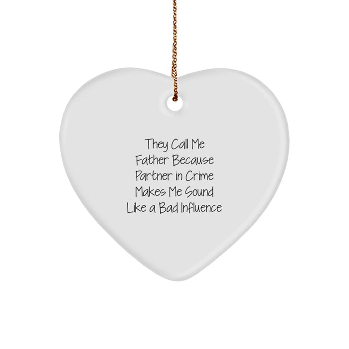 Funny Father Heart Ornament Gifts from Men to Husband Dad Father's Day Christmas Unique - Image 1