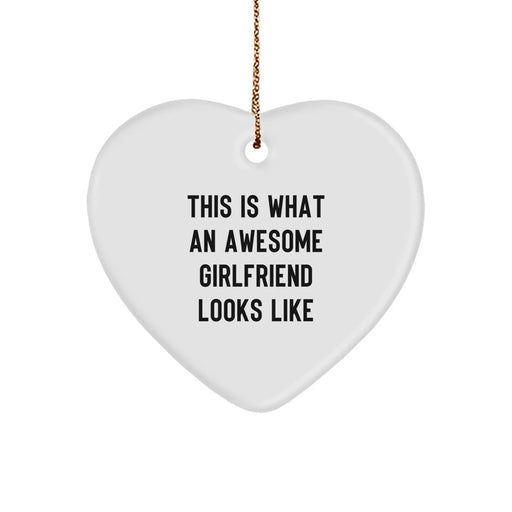 Funny Sweetheart Gifts from Men, Heart Ornament This Is What An Awesome Sweetheart Looks Like, Christmas Unique Gifts - Image 1