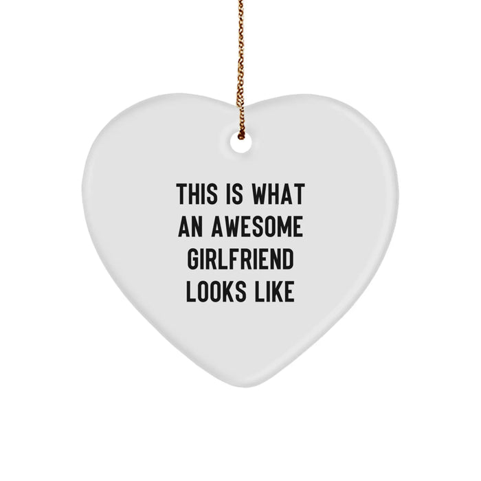 Funny Sweetheart Gifts from Men, Heart Ornament This Is What An Awesome Sweetheart Looks Like, Christmas Unique Gifts - Image 1