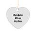 Abyssinian Cat Gifts from Friends, Heart Ornament with 'Life Is Better With An Abyssinian' Quote, Perfect for Christmas - Image 1