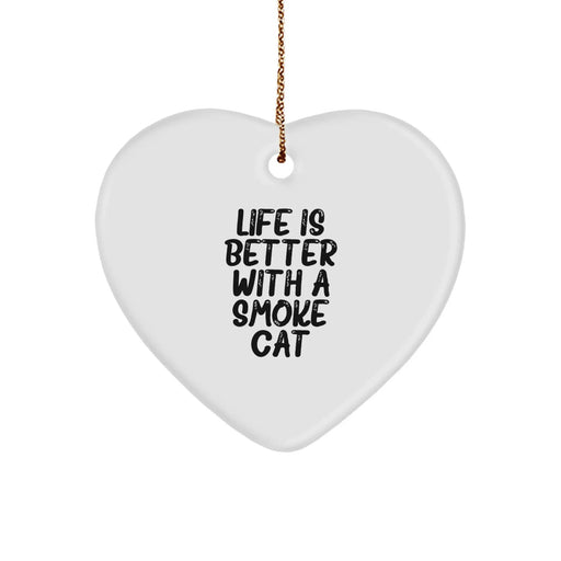 Funny Smoke Cat Heart Ornament Gifts from Men for Christmas Unique Gifts - Image 1
