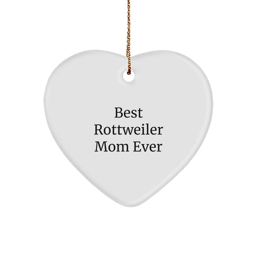 Funny Rottweiler Dog Mom Gifts from Friends, Heart Ornament for Christmas - Image 1