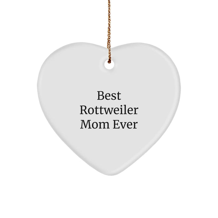 Funny Rottweiler Dog Mom Gifts from Friends, Heart Ornament for Christmas - Image 1