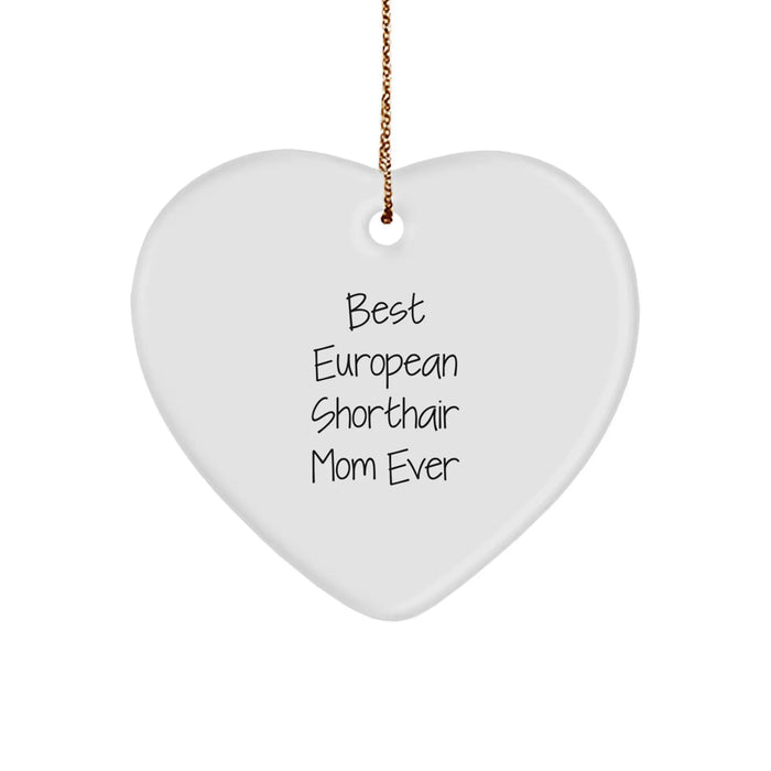 Best European Shorthair Mom Ever Funny Heart Ornament Gifts from Family for European Shorthair Cat, Christmas Unique Gifts - Image 1