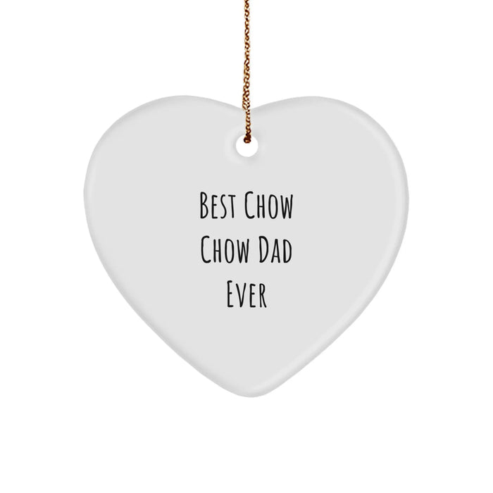 Funny Chow Chow Dog Heart Ornament Gifts from Best Dad Ever for Christmas - Image 1