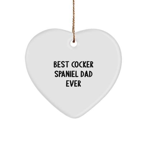 Funny Cocker Spaniel Dad Gifts from Men, Cocker Spaniel Heart Ornament Best Dad Ever, Christmas Unique Gifts for Family - Image 1