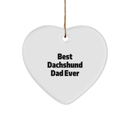 Funny Dachshund Dad Christmas Unique Gifts from Men to Friends Family for Dachshund Dog Lover Heart Ornament - Image 1