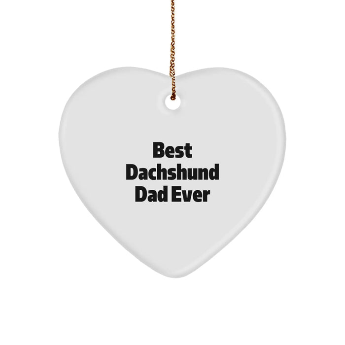 Funny Dachshund Dad Christmas Unique Gifts from Men to Friends Family for Dachshund Dog Lover Heart Ornament - Image 1