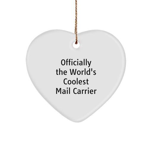 Funny Mail Carrier Heart Ornament, Gifts from Friends for Mail Carrier Men, Christmas Unique Gifts - Image 1