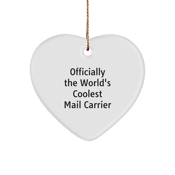 Funny Mail Carrier Heart Ornament, Gifts from Friends for Mail Carrier Men, Christmas Unique Gifts - Image 1