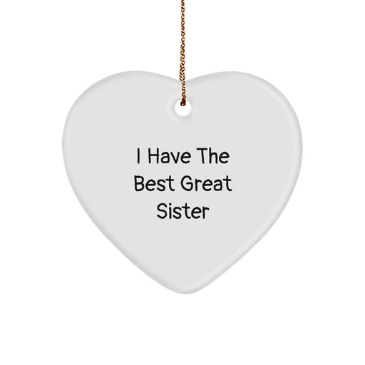 Funny Sister Gifts from Men, Women, Family - Great Sister Heart Ornament, Christmas Unique Presents for Sisters - Image 1