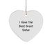 Funny Sister Gifts from Men, Women, Family - Great Sister Heart Ornament, Christmas Unique Presents for Sisters - Image 1