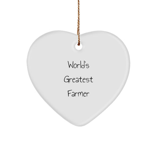 World's Greatest Farmer Gifts for Men from Friends: Heart Ornament for Christmas - Image 1