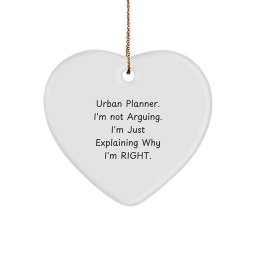 Funny Urban Planner Gifts from Friends, Heart Ornament with Sublimation Print, Perfect for Urban Planner Women, Sassy Christmas Unique Gifts - Image 1