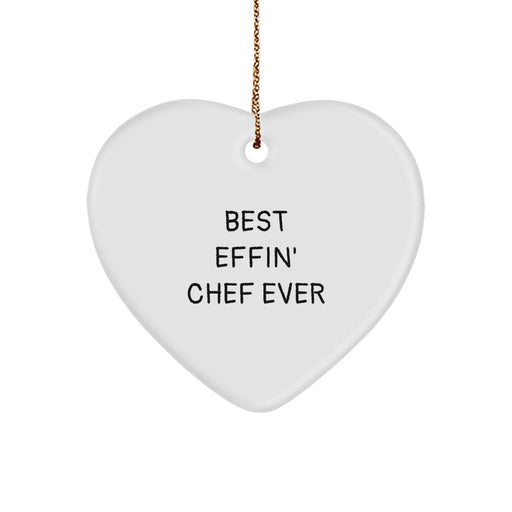 Funny Chef Heart Ornament Gifts from Men to Chef Friends at Christmas Unique - Image 1