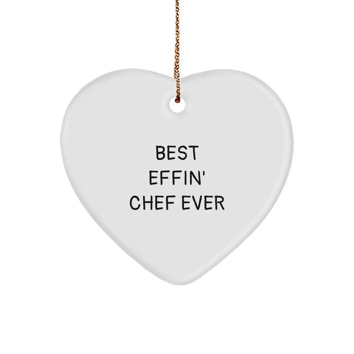 Funny Chef Heart Ornament Gifts from Men to Chef Friends at Christmas Unique - Image 1