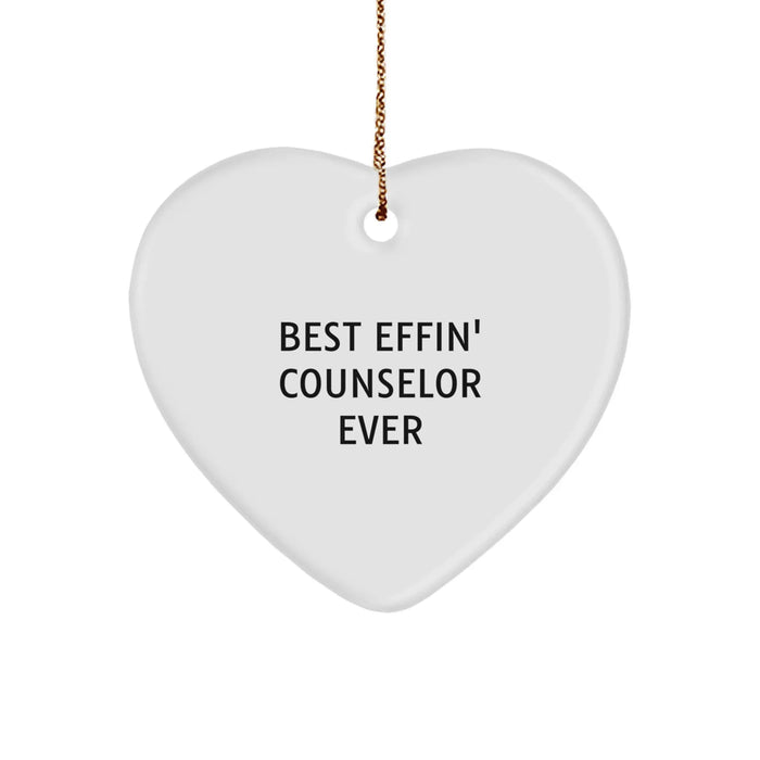 Funny Gifts from Best Effin' Counselor Ever for Counselor Friends, Heart Shaped Christmas Unique Gifts for Women, Men, Family, Coworkers - Image 1