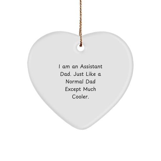 Funny Assistant Dad Gifts - Heart Ornament for Christmas Unique Presents from Men to Assistant Fathers - Image 1