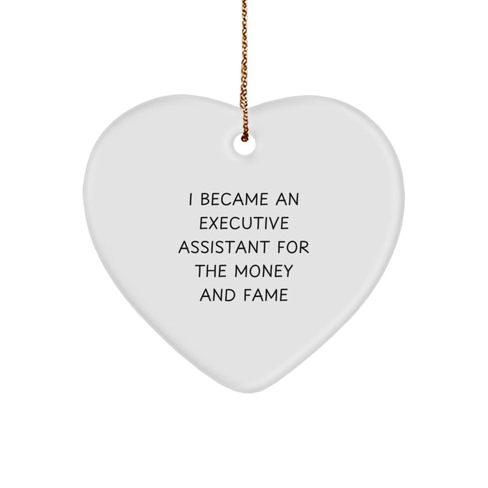 Funny Executive Assistant Heart Ornament Gifts from Men to Executive Assistant Women Friends Coworkers Family Christmas Unique Gifts - Image 1