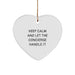 Funny Concierge Gifts from Men, Heart Ornament for Christmas, Keep Calm And Let The Concierge Handle It - Image 1